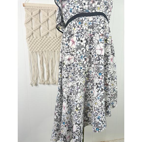 Likely Contour Daisy One Shoulder Ruffle Dress Size 12 White - Picture 4 of 9